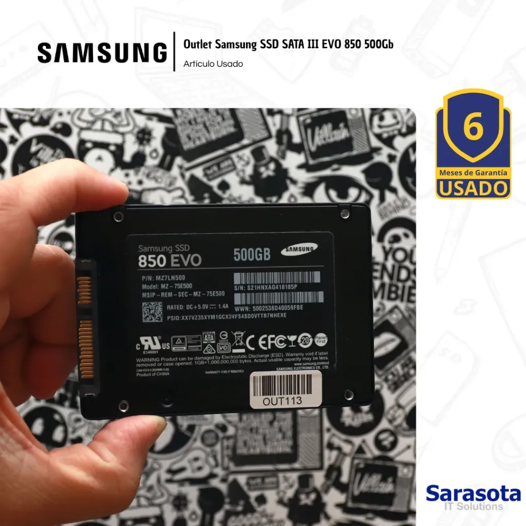 [OUT113] Outlet Samsung SSD SATA III EVO 850 500Gb
