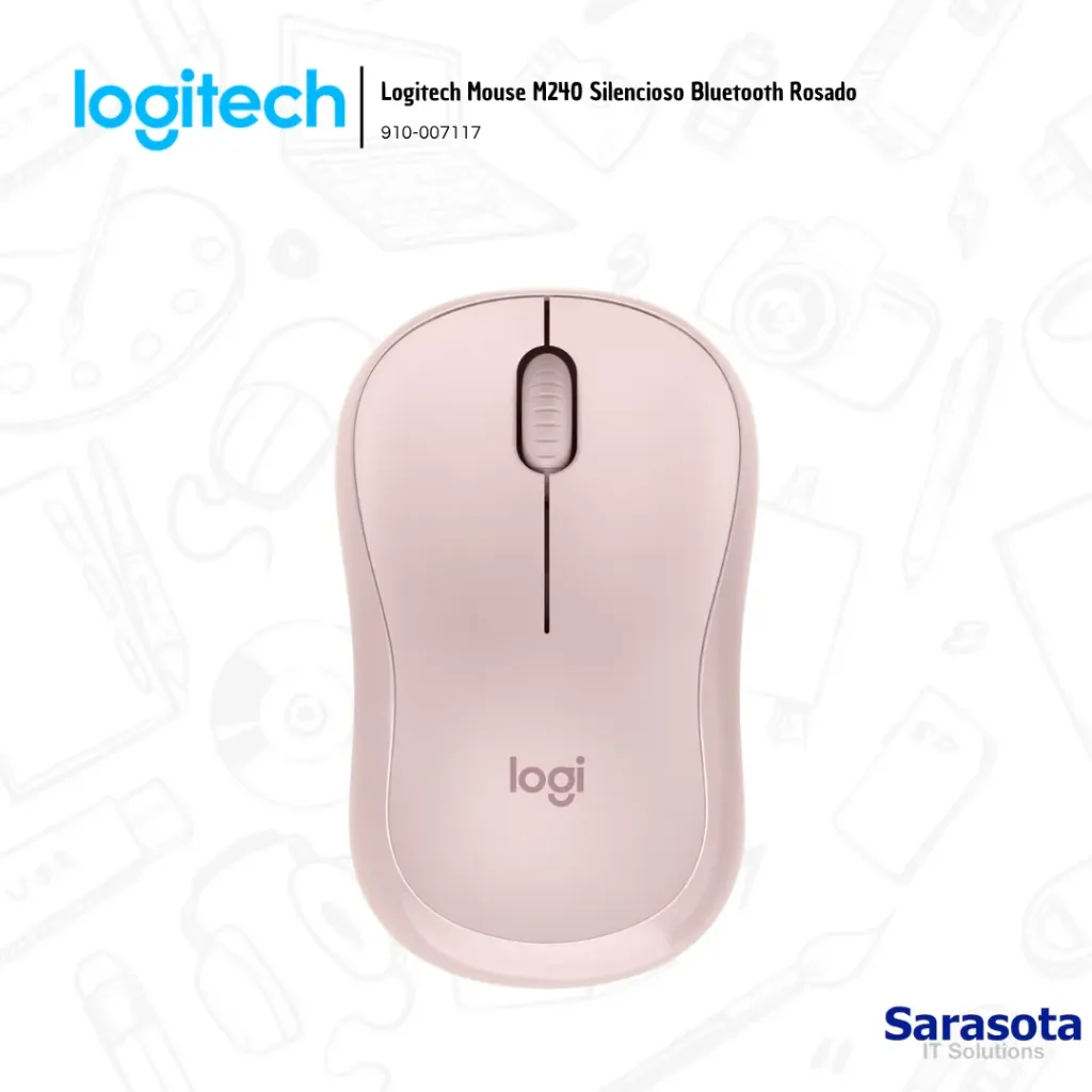 [LOG043] Logitech Mouse M240 Silencioso Bluetooth Rosado (910-007117)