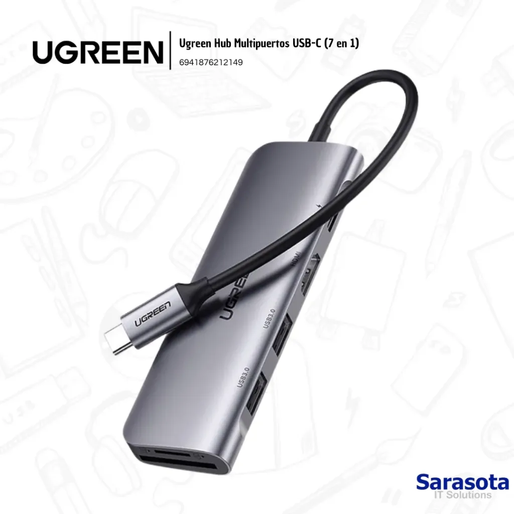 [UGR006] Ugreen Hub Multipuertos USB-C (7 en 1)