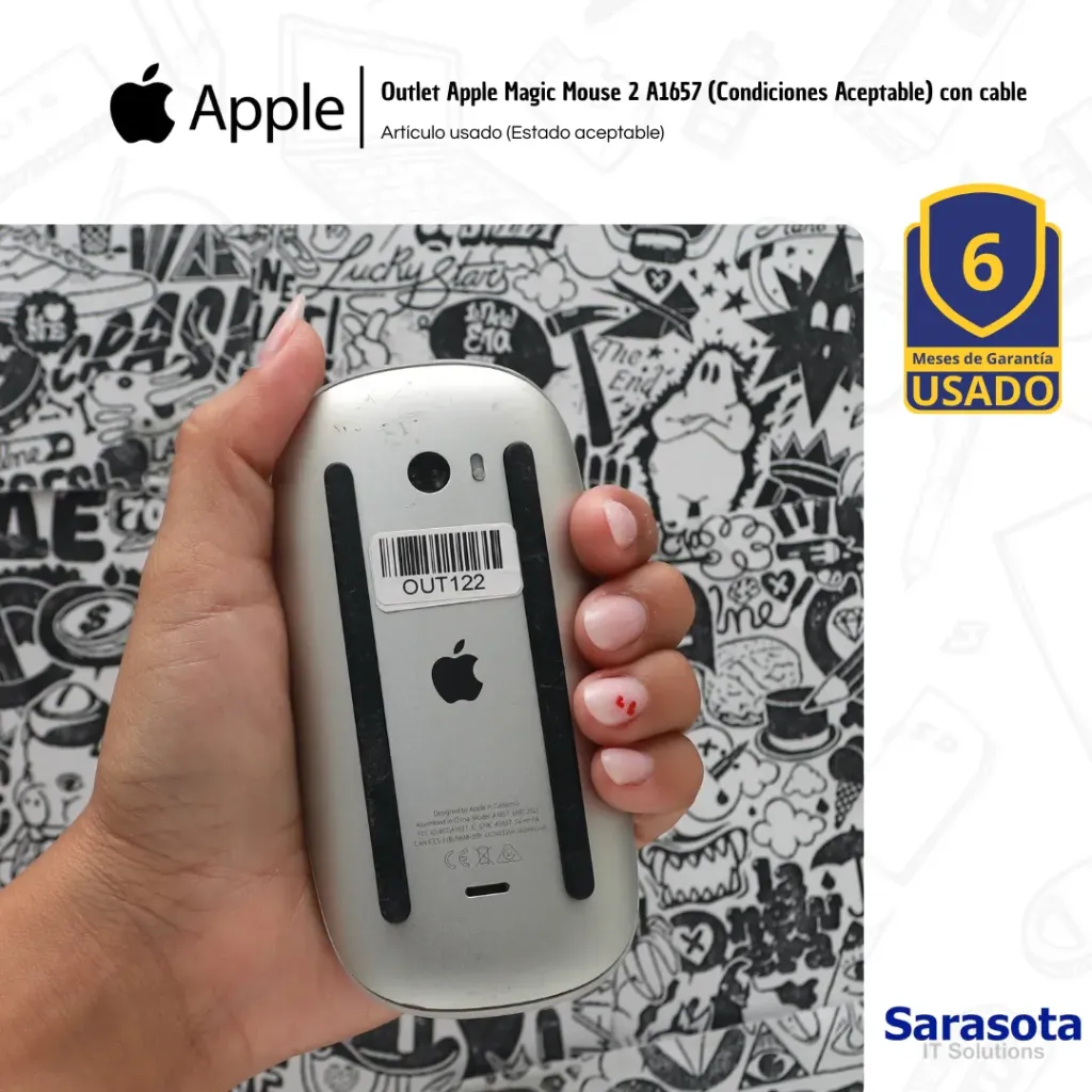 [OUT122] Outlet Apple Magic Mouse 2 A1657 (Condiciones Aceptable) con cable