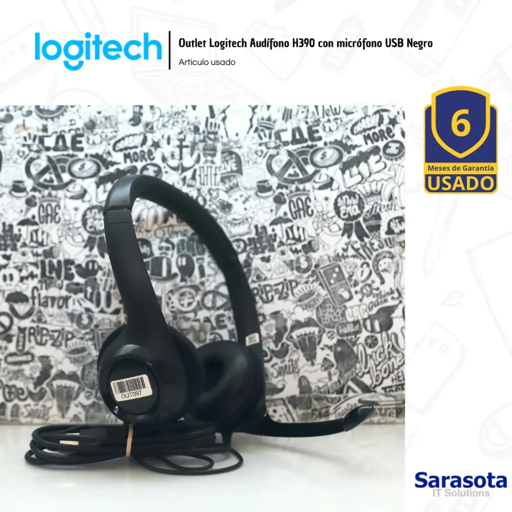 [OUT097] Outlet Logitech Audífono H390 con micrófono USB Negro