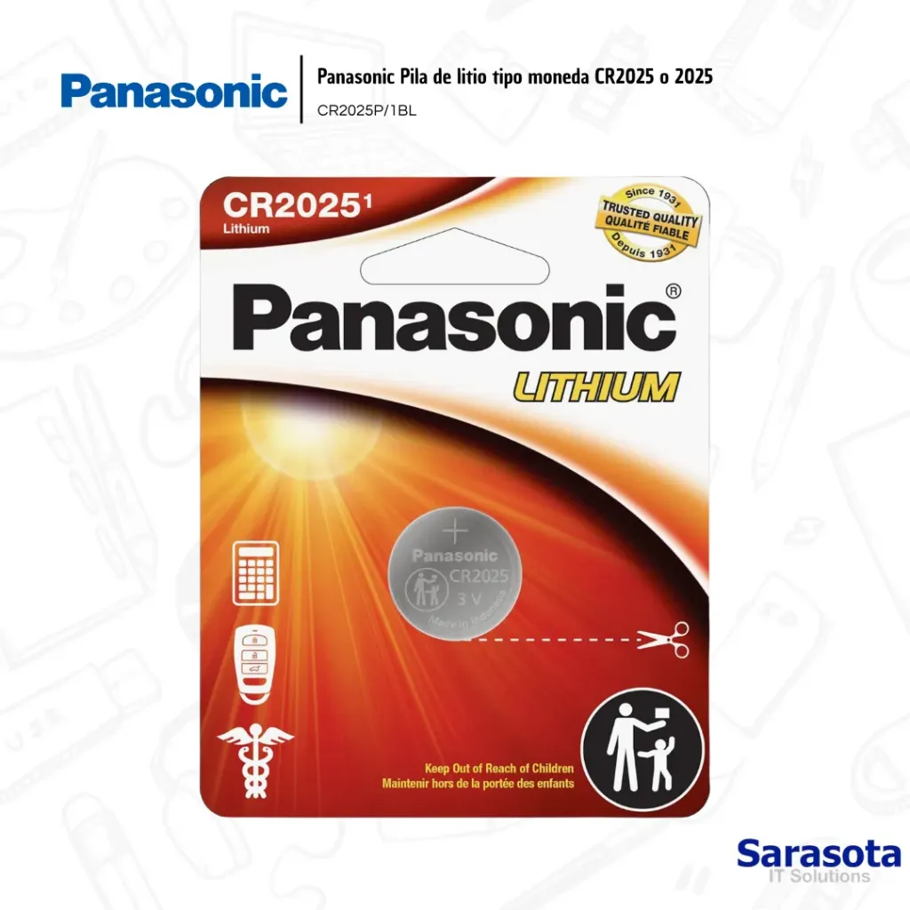 Panasonic Batería Litio 2025 3V (CR2025)