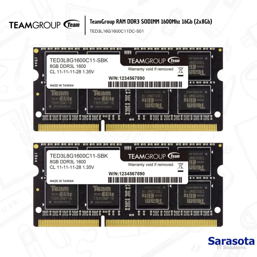 TeamGroup RAM DDR3 SODIMM 1600Mhz 16Gb (2x8Gb)