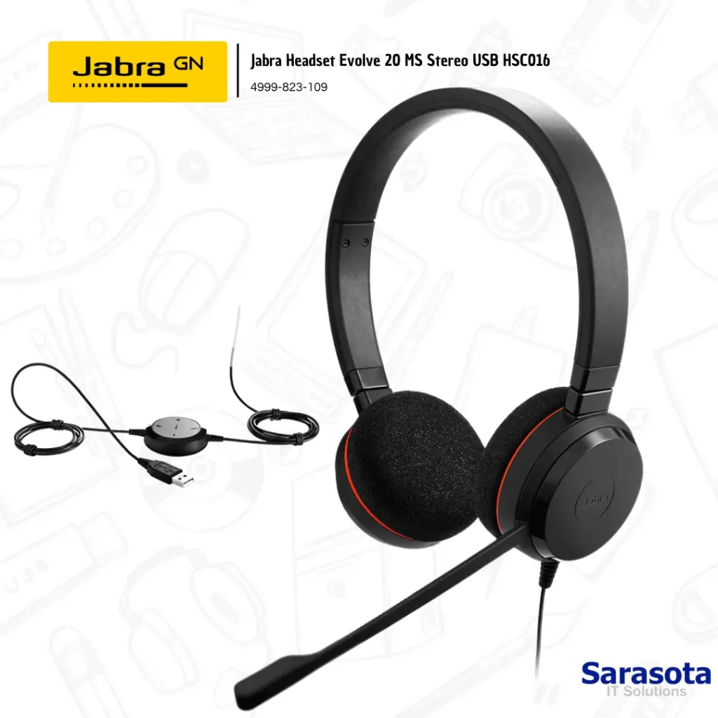 Jabra Headset Evolve 20 MS Stereo USB HSC016 4999-823-109