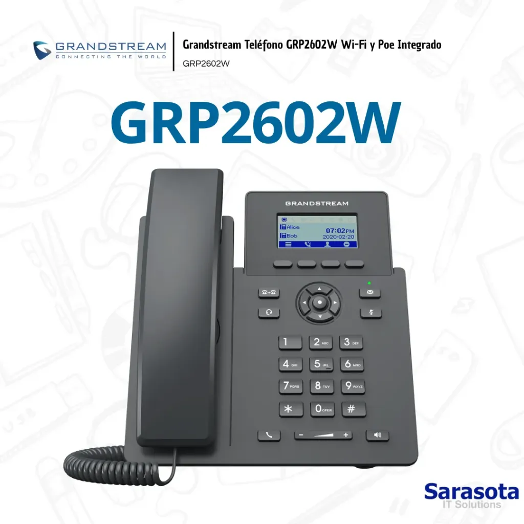 Grandstream Teléfono GRP2602P Wi-Fi y Poe Integrado