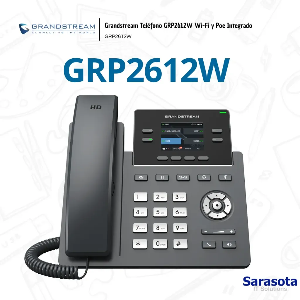[GRA005] Grandstream Teléfono GRP2612W Wi-Fi y Poe Integrado