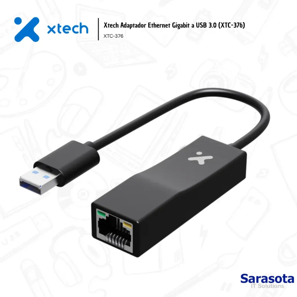 [XTE008] Xtech Adaptador Ethernet Gigabit a USB 3.0 (XTC-376)