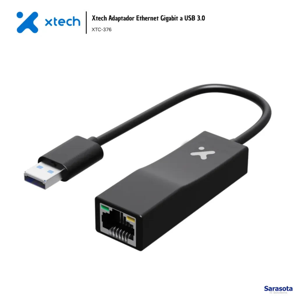 [XTE008] Xtech Adaptador Ethernet Gigabit a USB 3.0 (XTC-376)