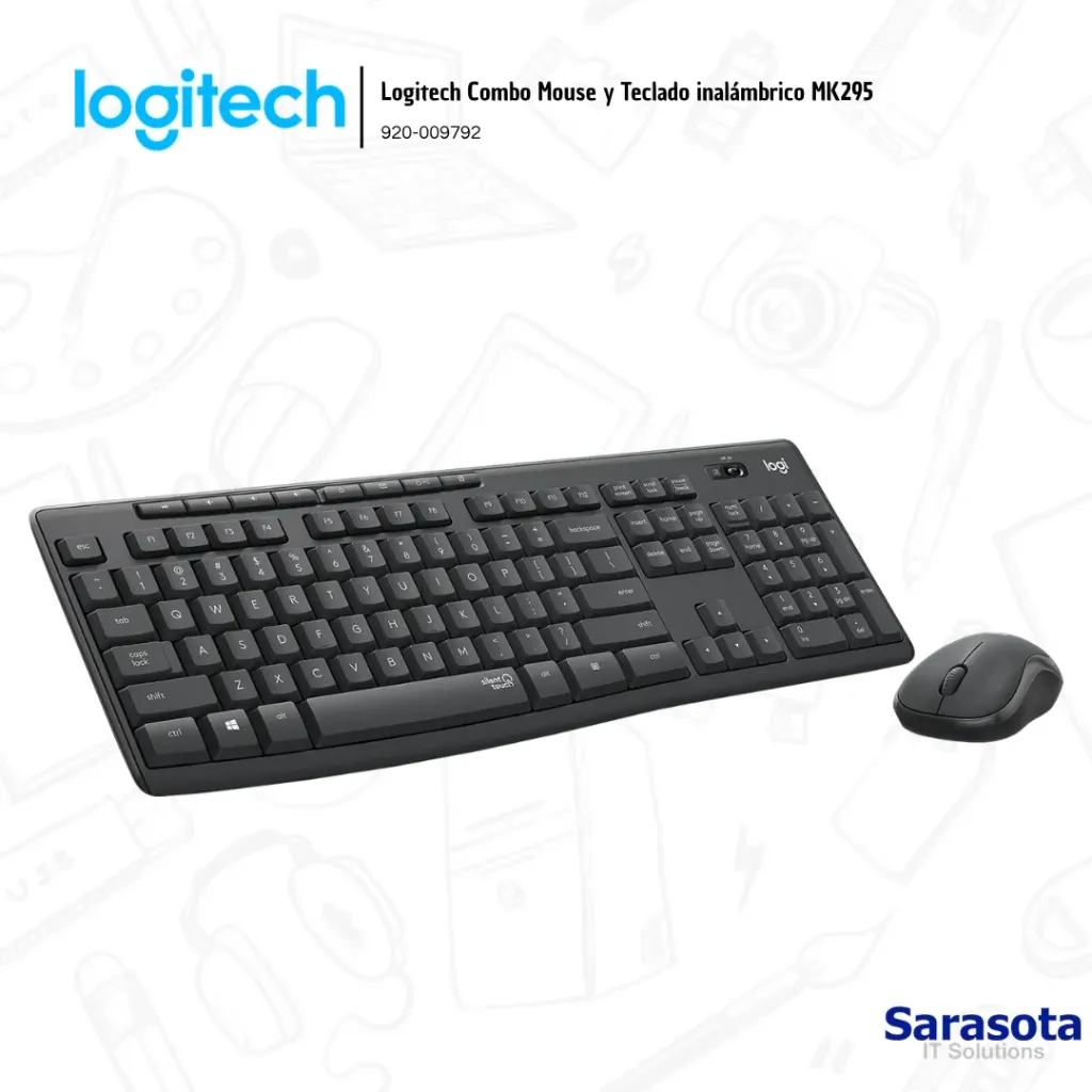 Logitech Teclado y Mouse MK295 Combo Inalámbrico Español (920-009792)