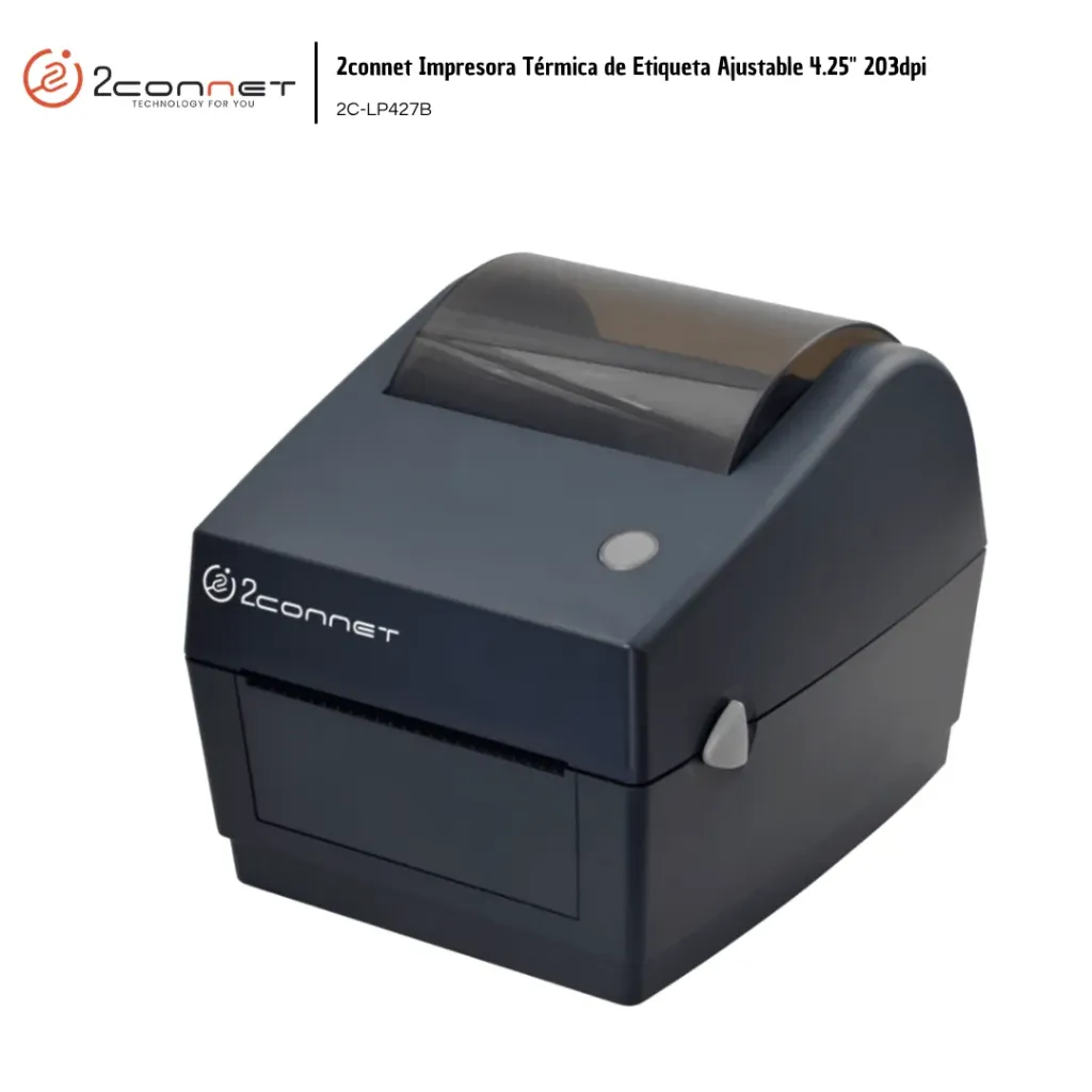 [2CO032] 2connet Impresora Térmica de Etiqueta Ajustable 4.25" 203dpi (2C-LP427B)