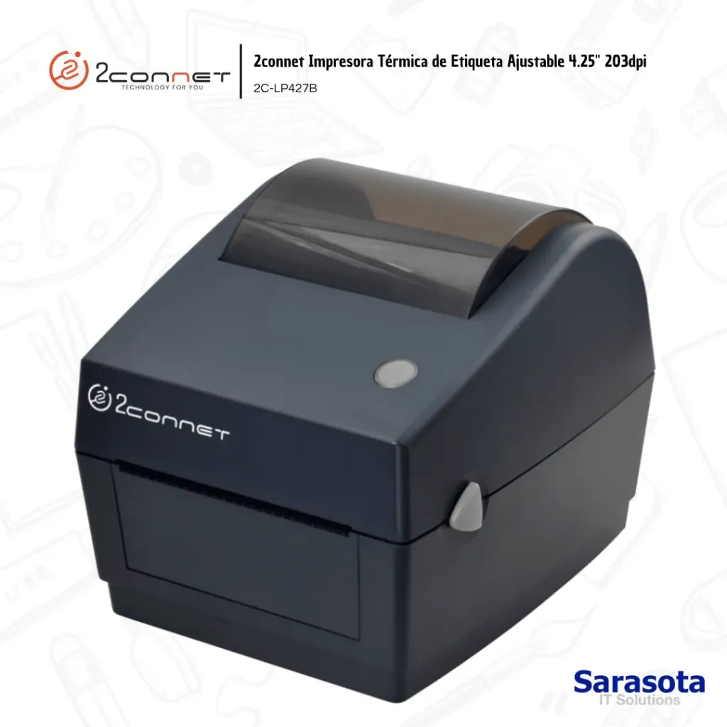2connet Impresora Térmica de Etiqueta Ajustable 4.25" 203dpi (2C-LP427B)