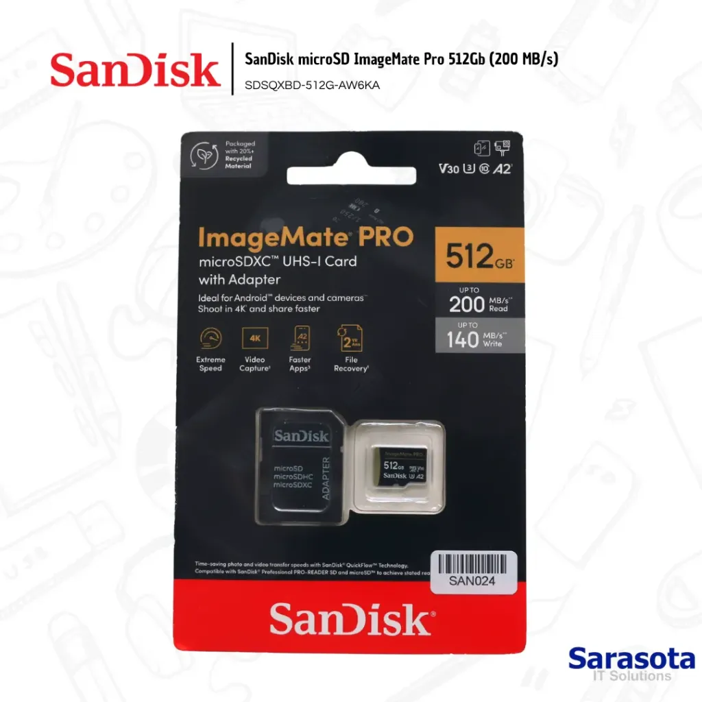 [SAN024] SanDisk microSD ImageMate Pro 512Gb (200 MB/s)