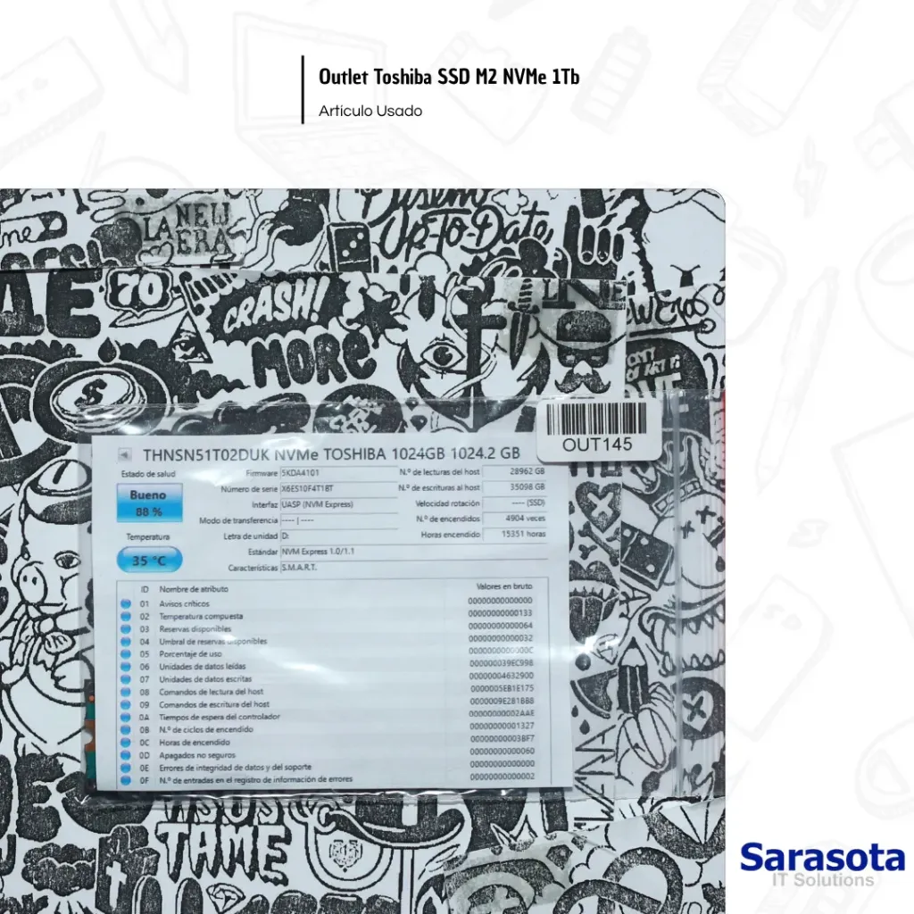 Outlet Toshiba SSD M2 NVMe 1Tb
