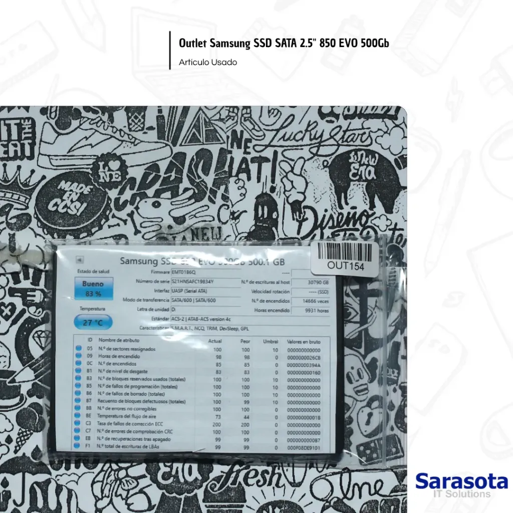 [OUT154] Outlet Samsung SSD SATA 2.5" 850 EVO 500Gb