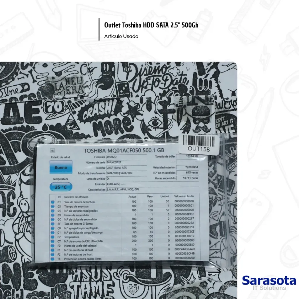Outlet Toshiba HDD SATA 2.5" 500Gb