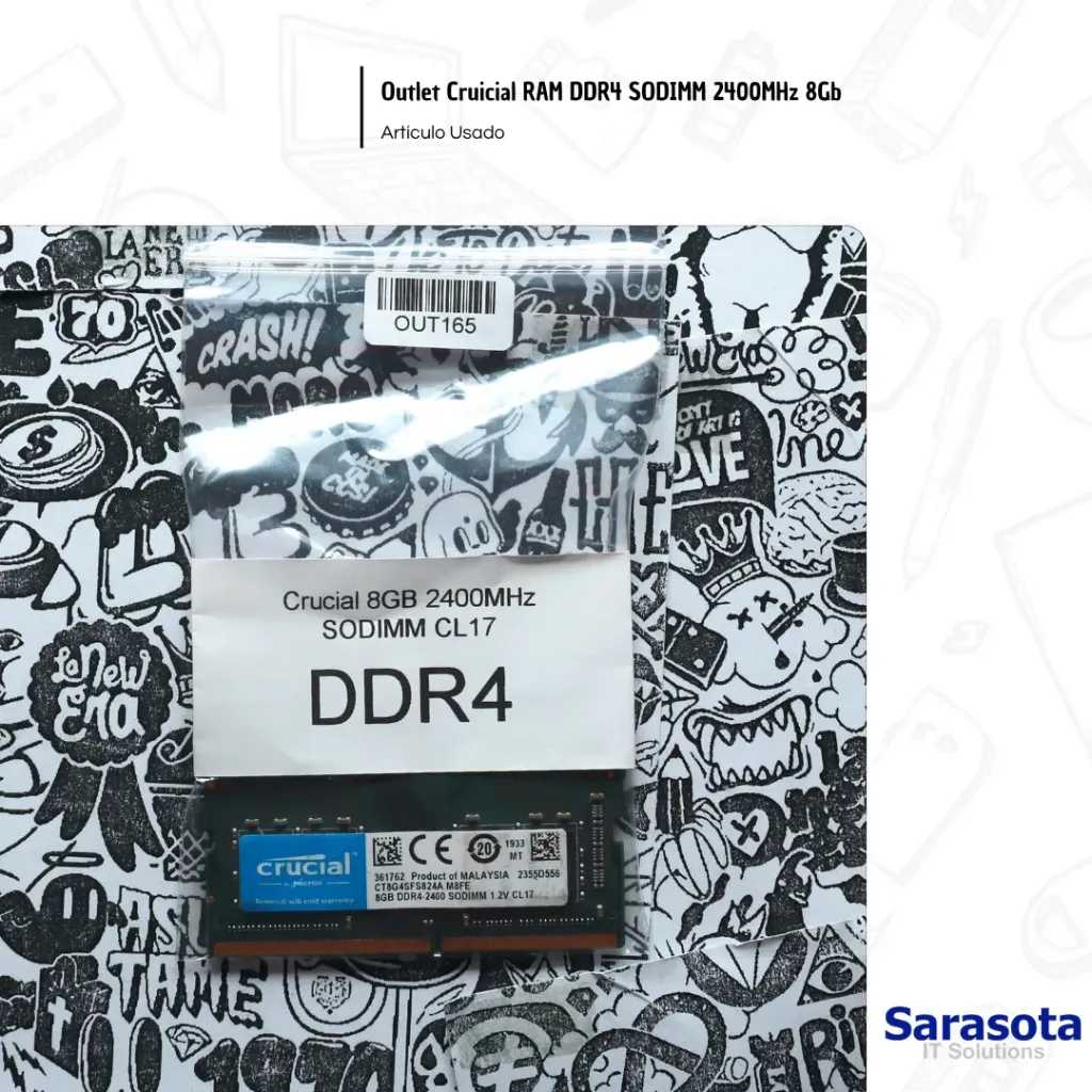 Outlet Cruicial RAM DDR4 SODIMM 2400MHz 8Gb