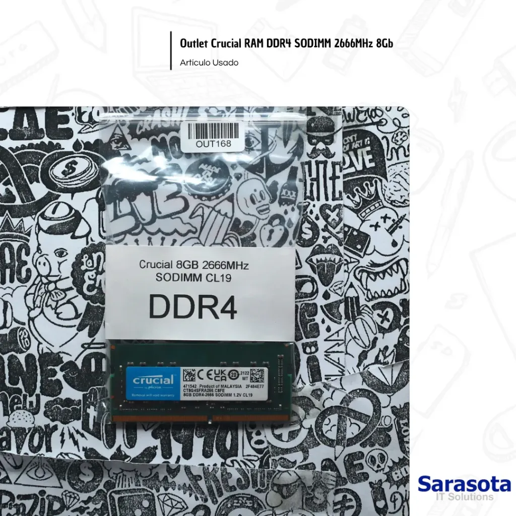 Outlet Crucial RAM DDR4 SODIMM 2666MHz 8Gb