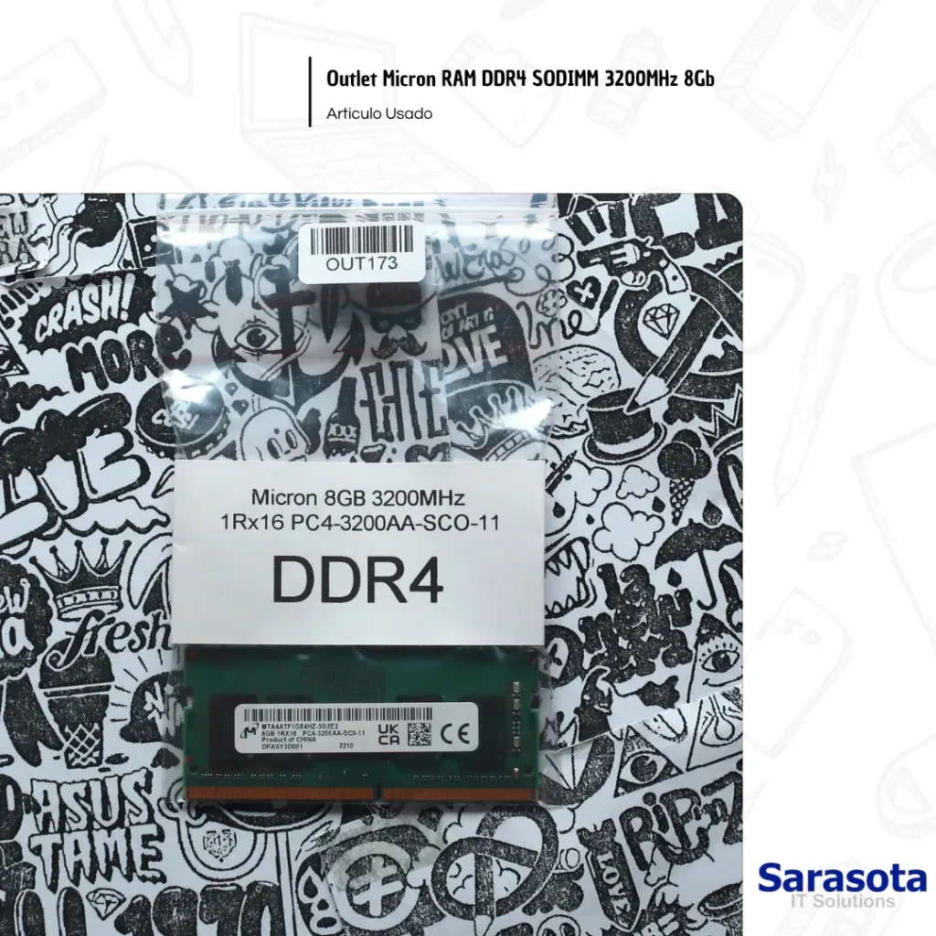 [OUT173] Outlet Micron RAM DDR4 SODIMM 3200MHz 8Gb