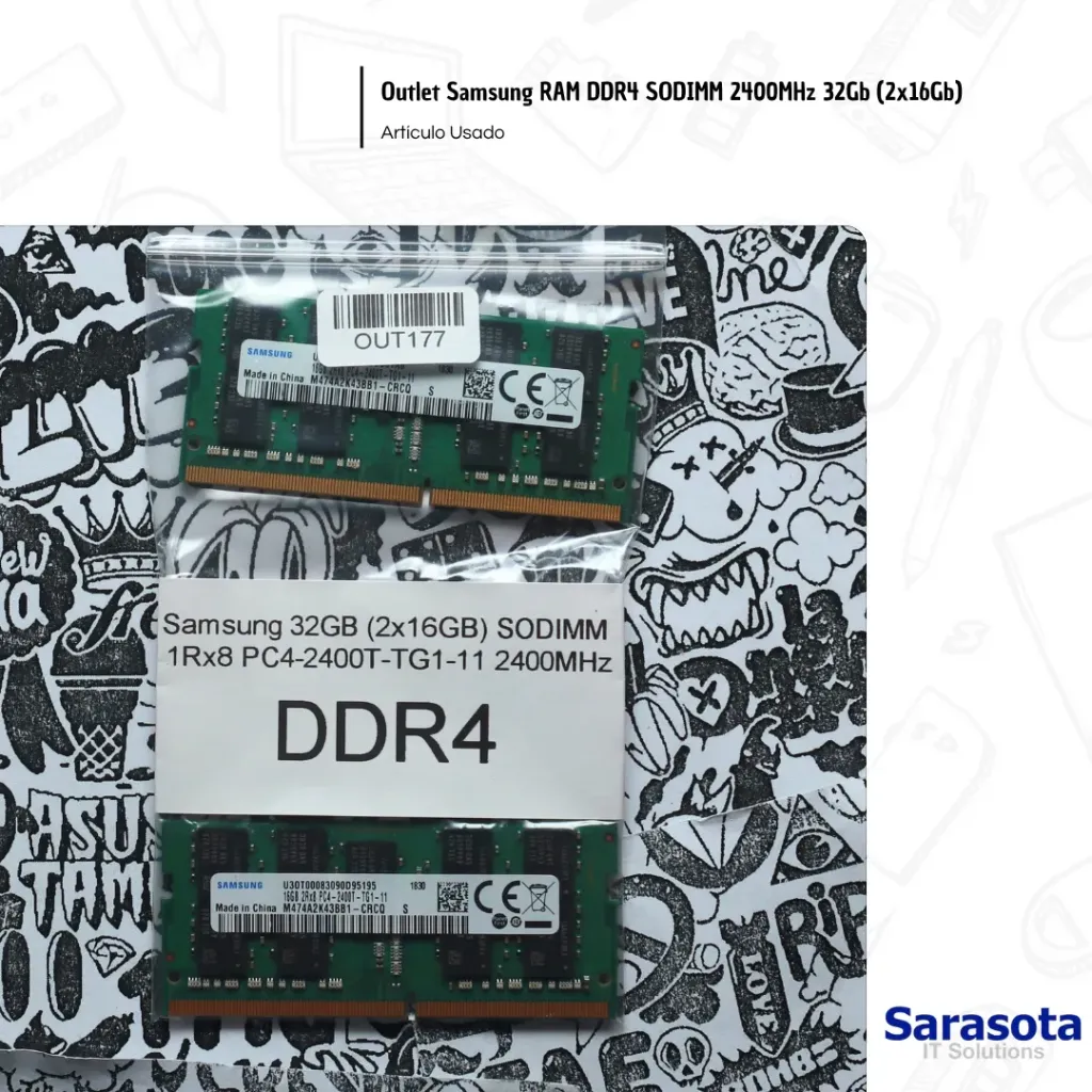 [OUT177] Outlet Samsung RAM DDR4 SODIMM 2400MHz 32Gb (2x16Gb)