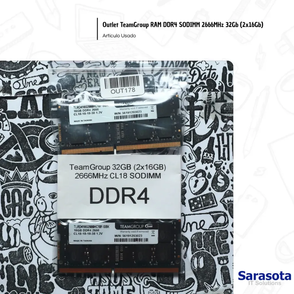 Outlet TeamGroup RAM DDR4 SODIMM 2666MHz 32Gb (2x16Gb)