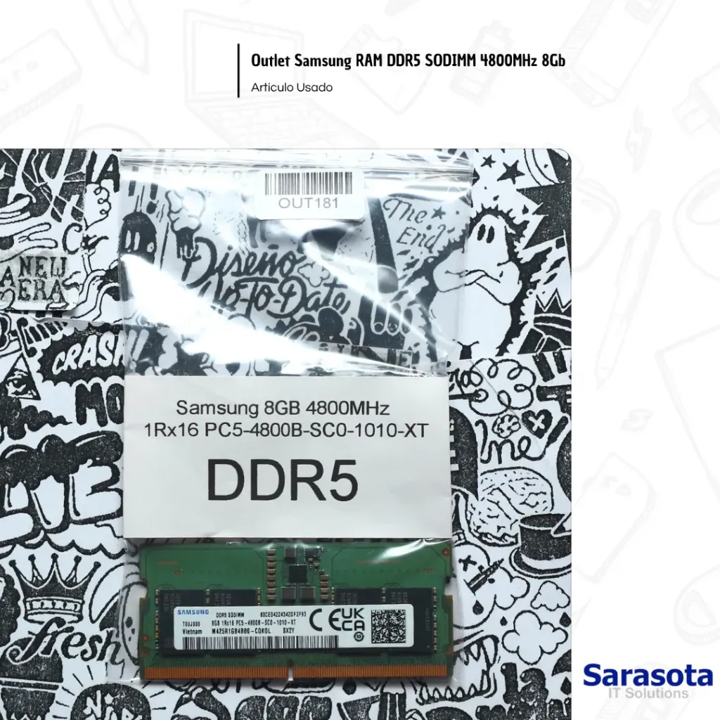 [OUT181] Outlet Samsung RAM DDR5 SODIMM 4800MHz 8Gb