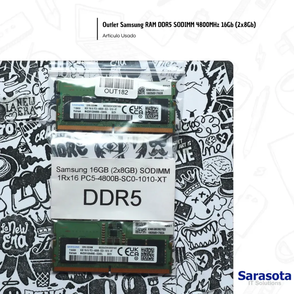 Outlet Samsung RAM DDR5 SODIMM 4800MHz 16Gb (2x8Gb)