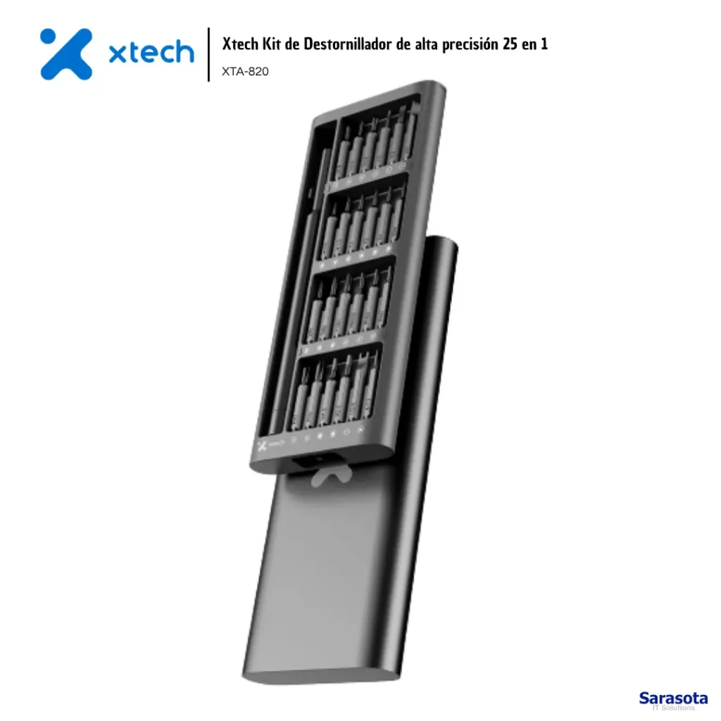 Xtech Kit de Destornillador de alta precisión 25 en 1 (XTA-820)