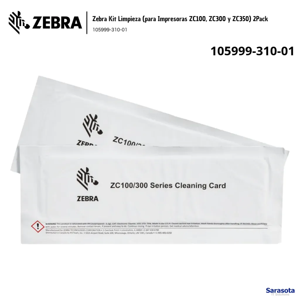 Zebra Kit Limpieza (Impresoras ZC100 y ZC300) 105999-310-01