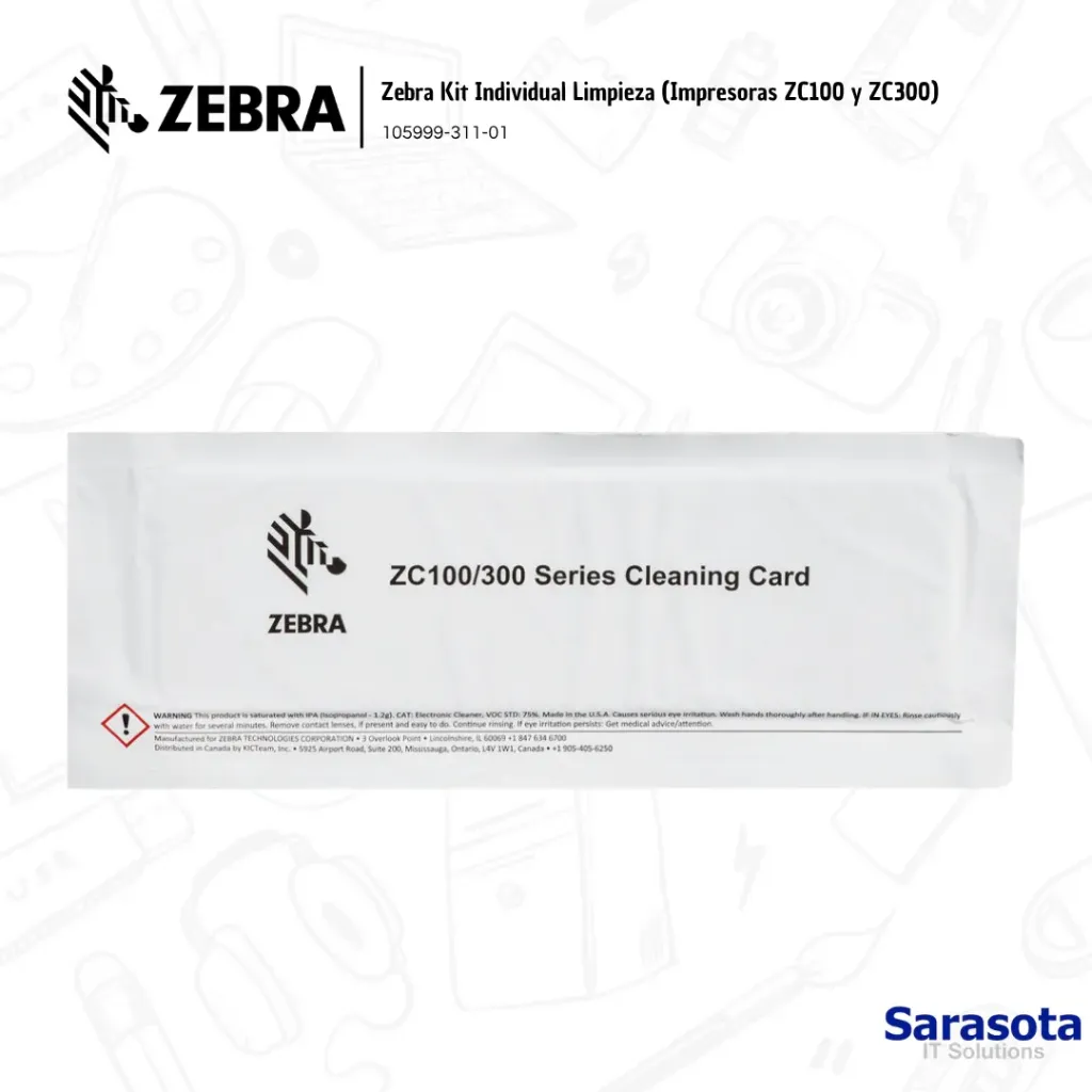 Zebra Kit Individual Limpieza (Impresoras ZC100 y ZC300)