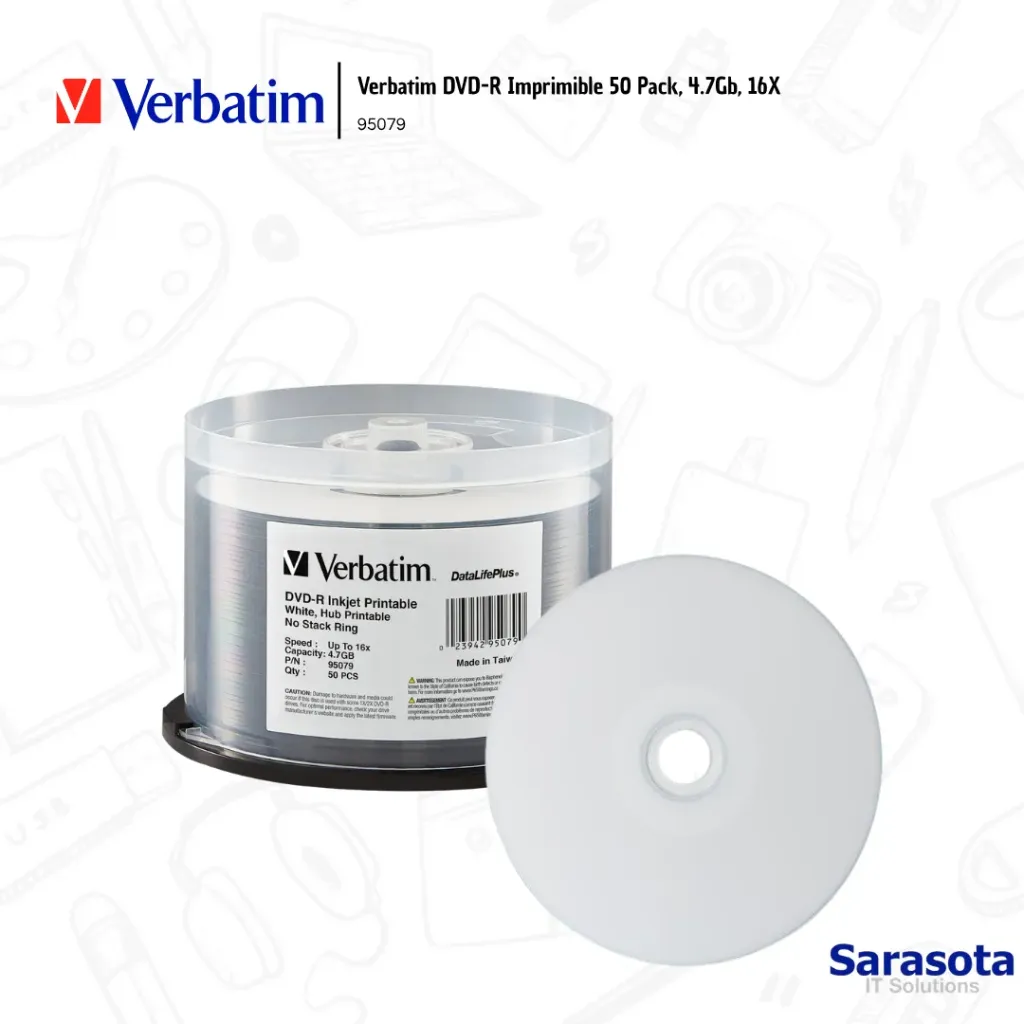 [VER003] Verbatim DVD-R Imprimible 50 Pack, 4.7Gb, 16X (95079)