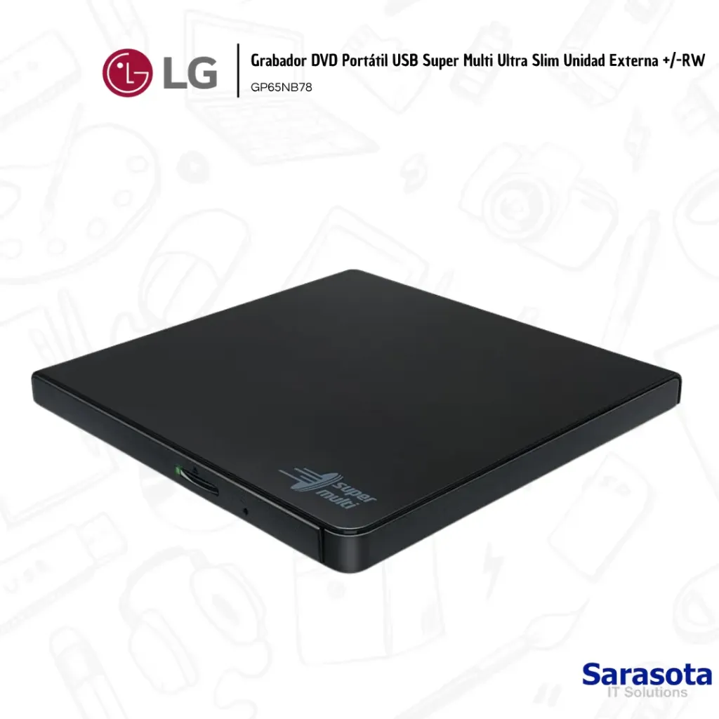 LG Grabador DVD Portátil USB 2.0 Super Multi Ultra Slim Unidad Externa +/-RW