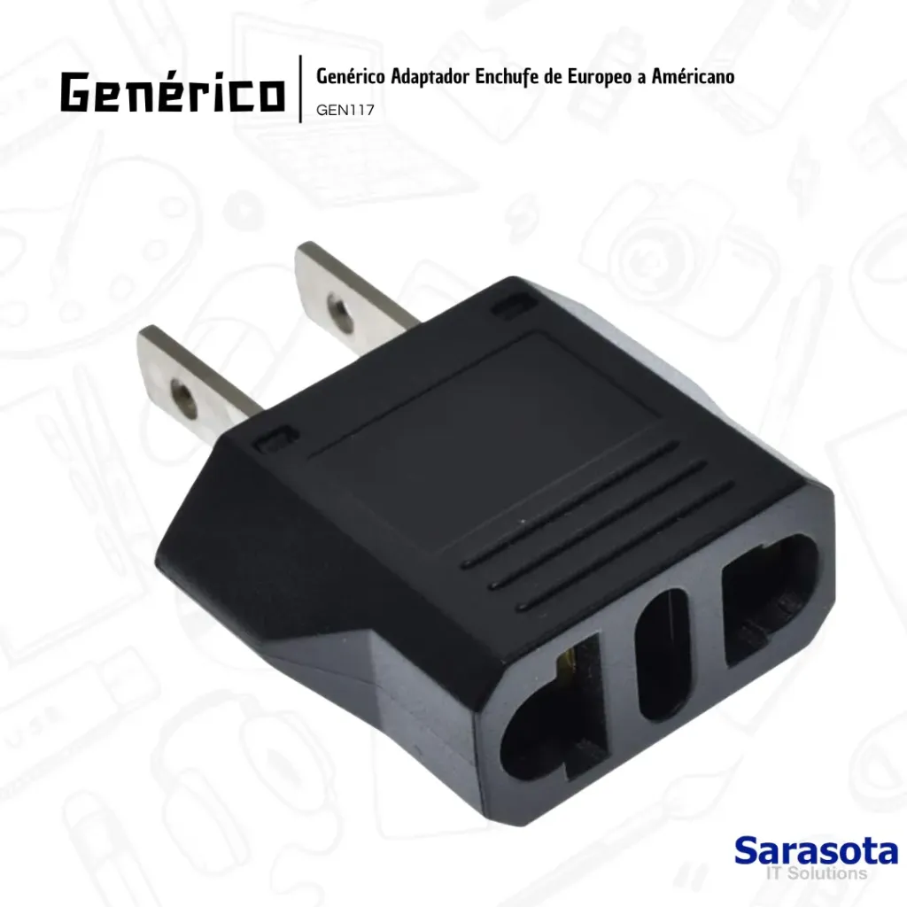 Genérico Adaptador Enchufe de Europeo a Américano
