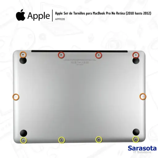 [APP035] Apple Set de Tornillos para MacBook Pro No Retina (2010 hasta 2012)