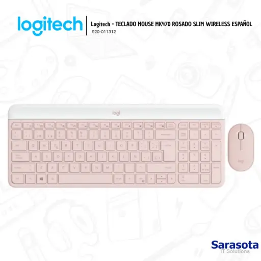 [LOG034] Logitech Teclado y Mouse MK470 Combo Inalámbrico Español Rosado (920-011312)