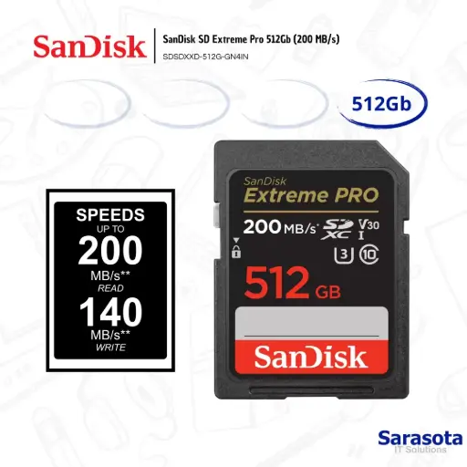 [SAN009] SanDisk SD Extreme Pro 512Gb (200 MB/s)