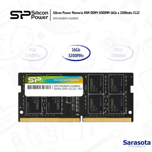 [SIL003] Silicon Power RAM DDR4 SODIMM 3200Mhz de 16Gb