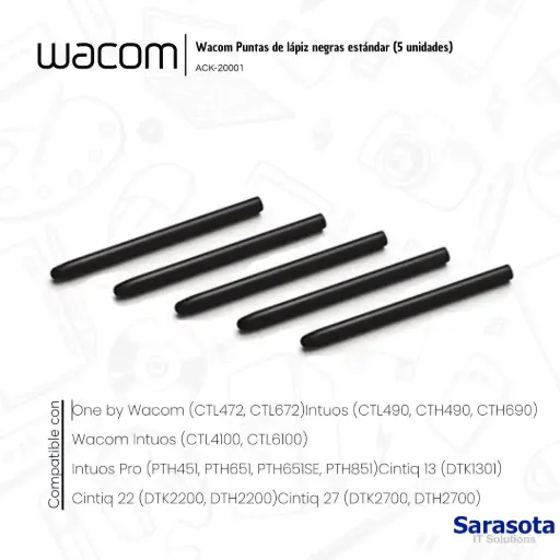 [WAC012] Wacom Puntas ACK20001 Paquete De 5 Unidades