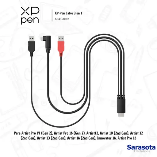 [XPP004] XP-Pen Cable 3 en 1 AD41/AC97